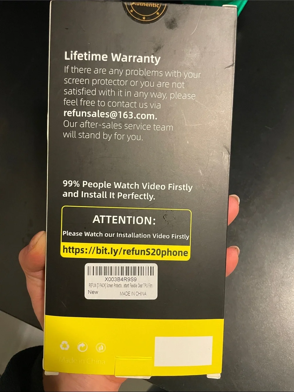Samsung Galaxy S20 Plus Screen Protector - Black 1